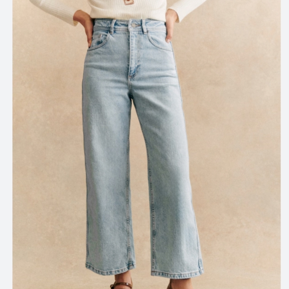 Sezane Le Crop Bleach Jeans